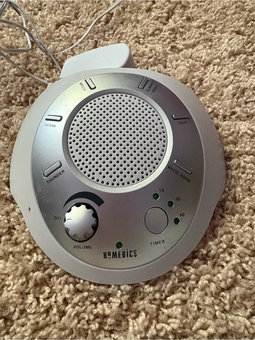 Homedics White and Silver Sound Machine